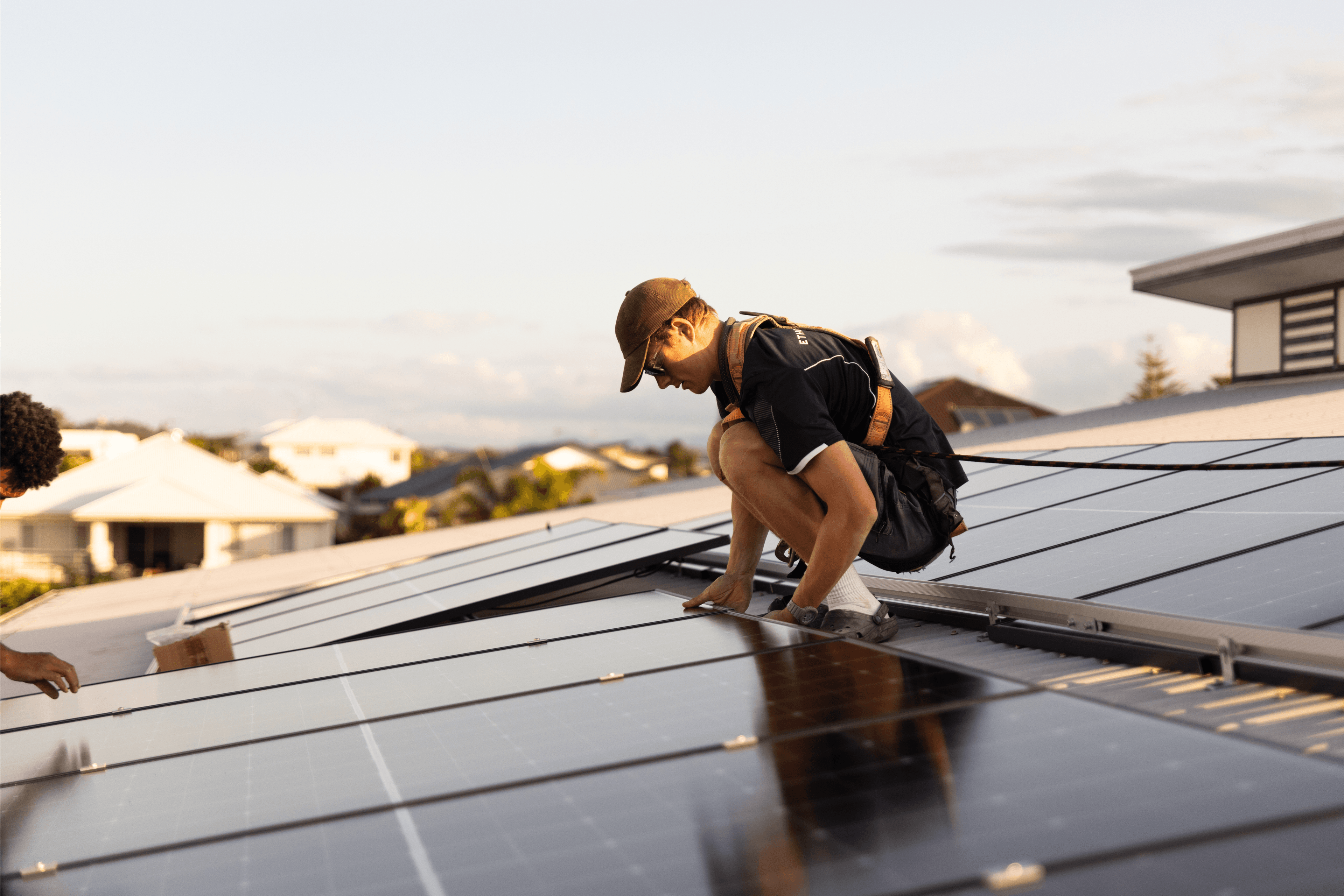 Person working on roof